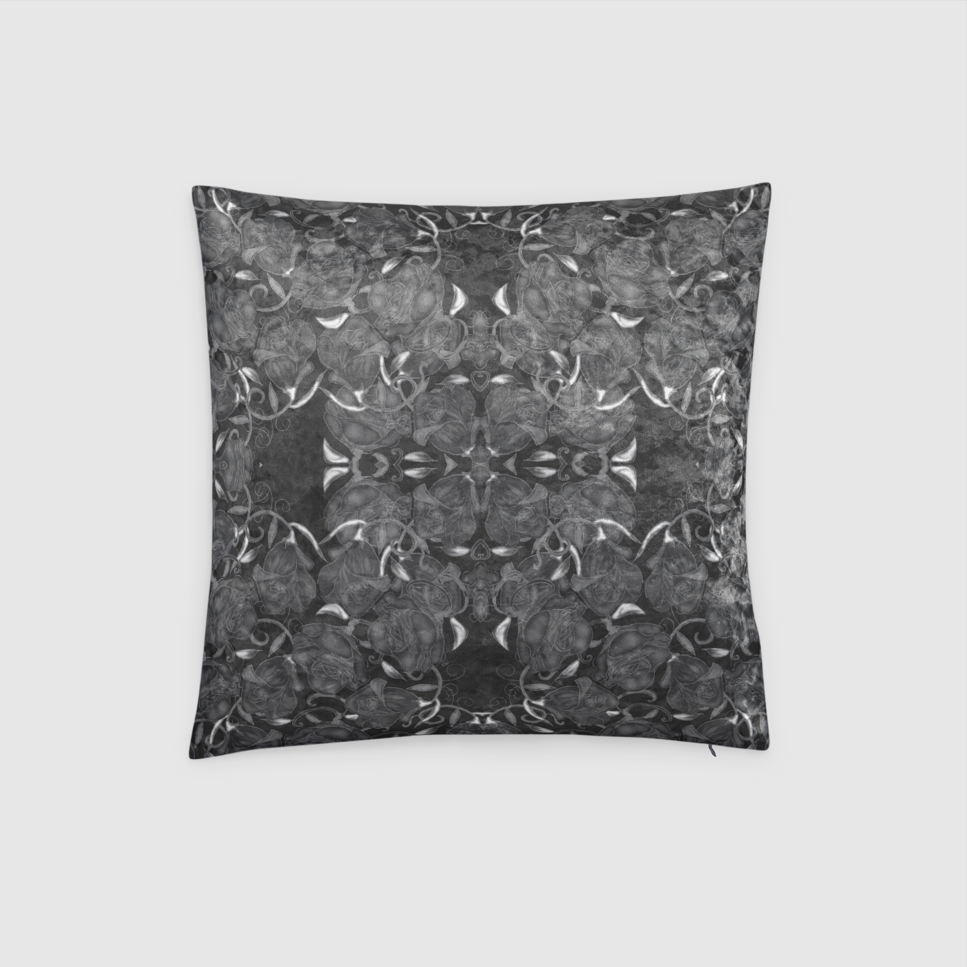 Black Roses Crushed Velvet Throw Pillow