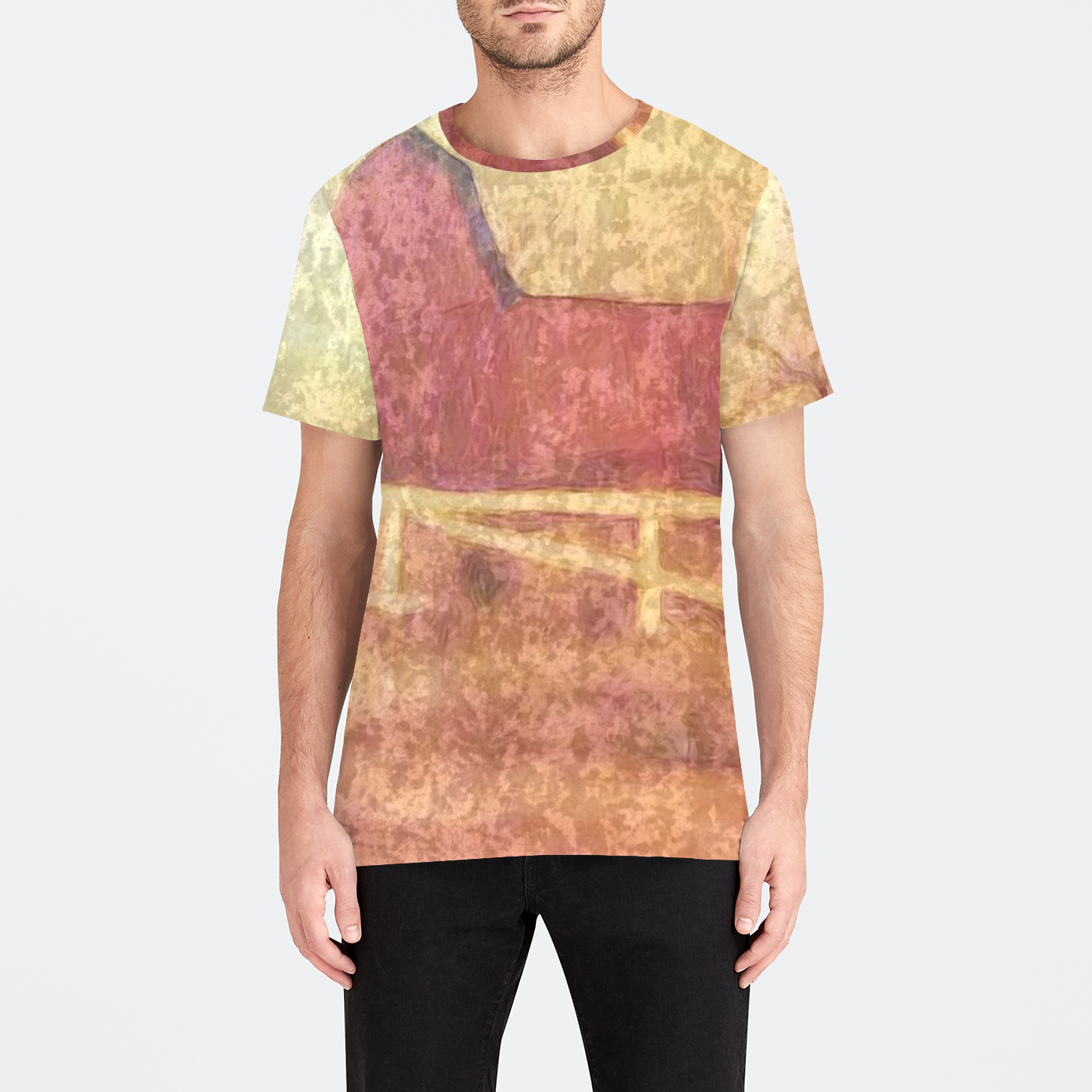 Barn Painting Mens Velvet Tee