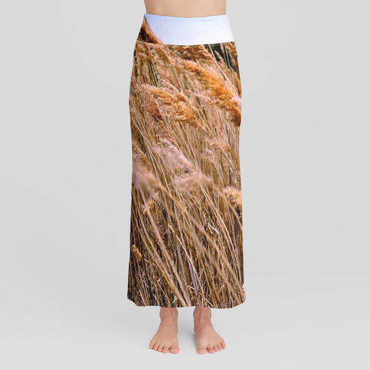 Grassy Field High Waist Skirt