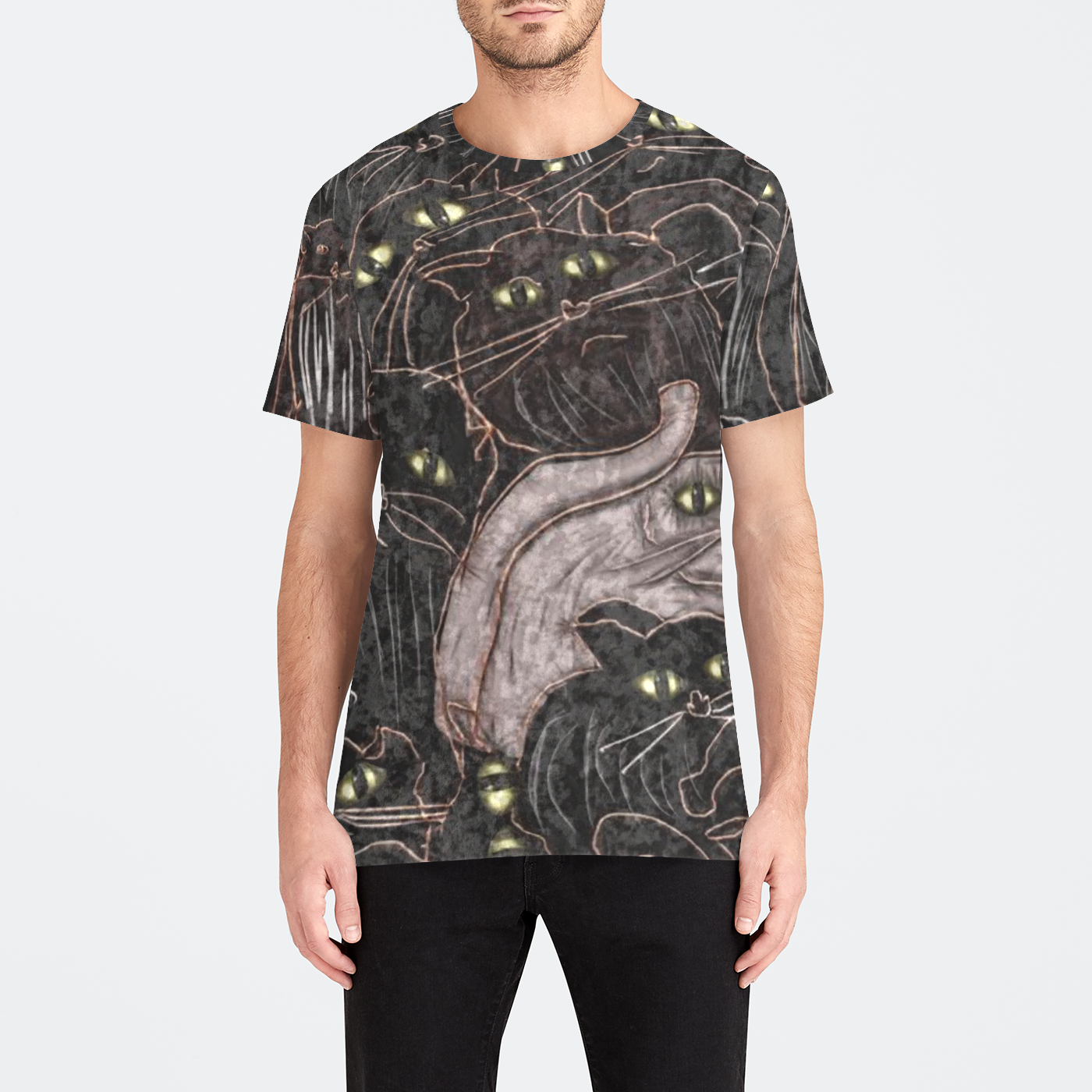 Black Cats Mens Velvet Tee