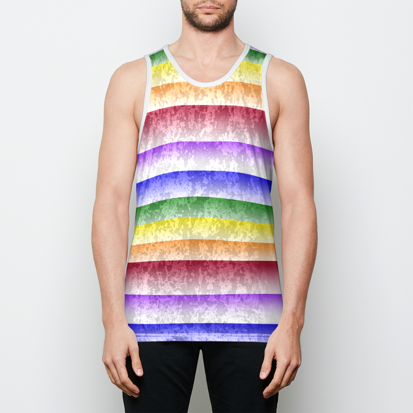 Pride Rainbow Mens Velvet Tank Top