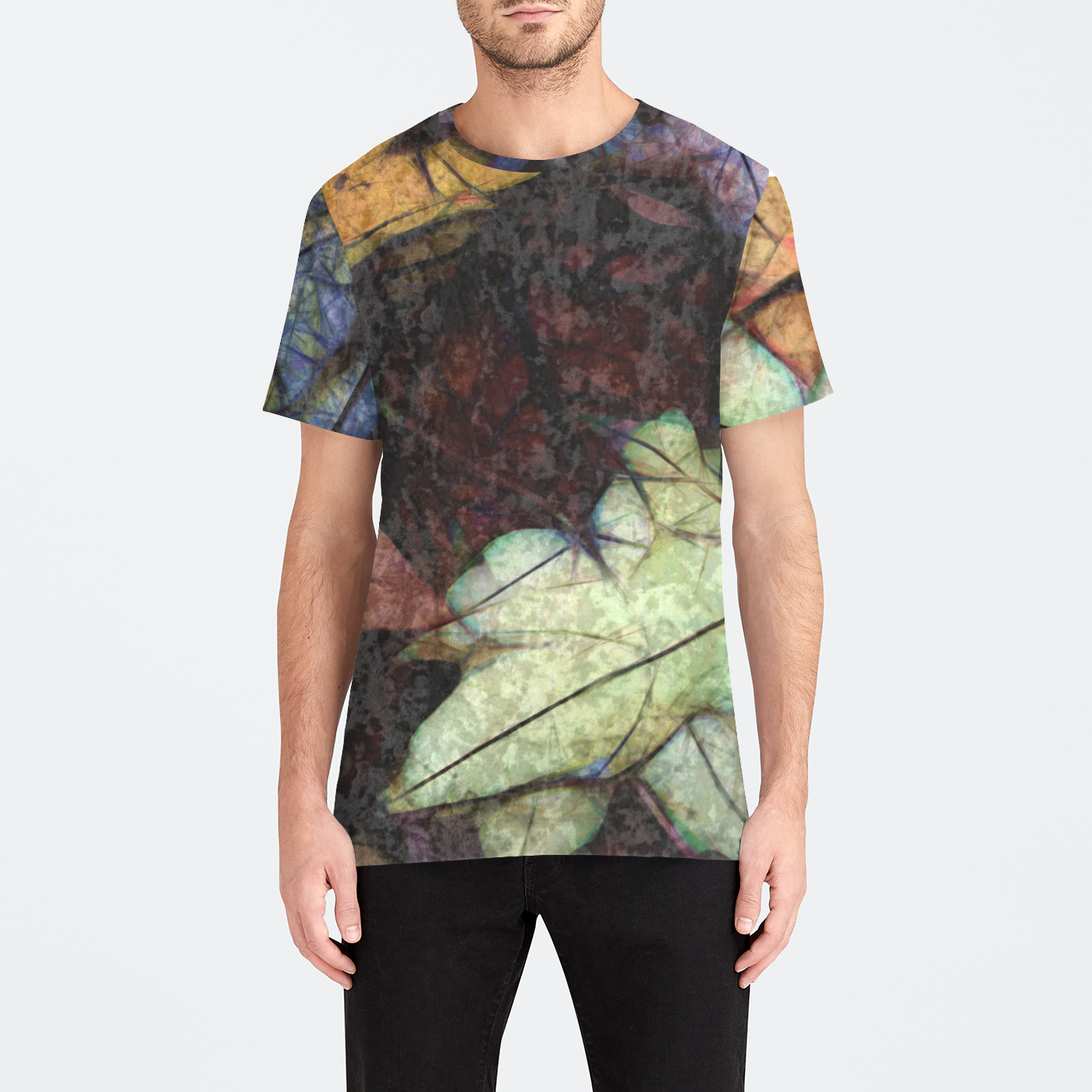 Fall Leaves Abstract Mens Velvet Tee