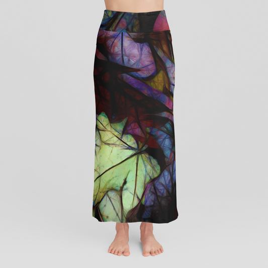 Fall Leaves Abstract High Waist Skirt