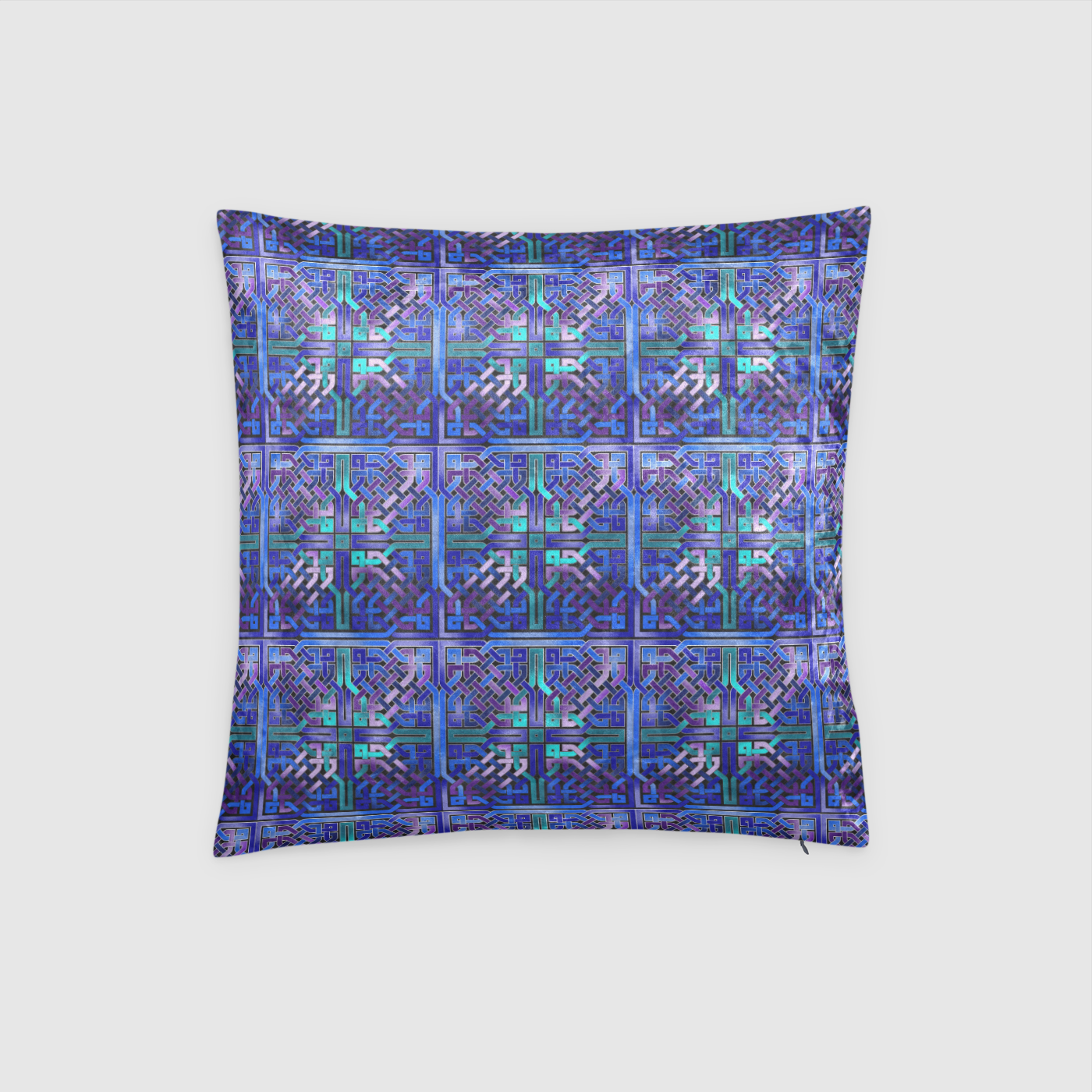 Blue Celtic Knot Crushed Velvet Throw Pillow