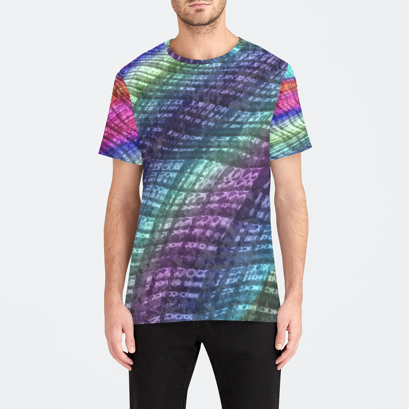 Candy Plaid Fractal Mens Velvet Tee