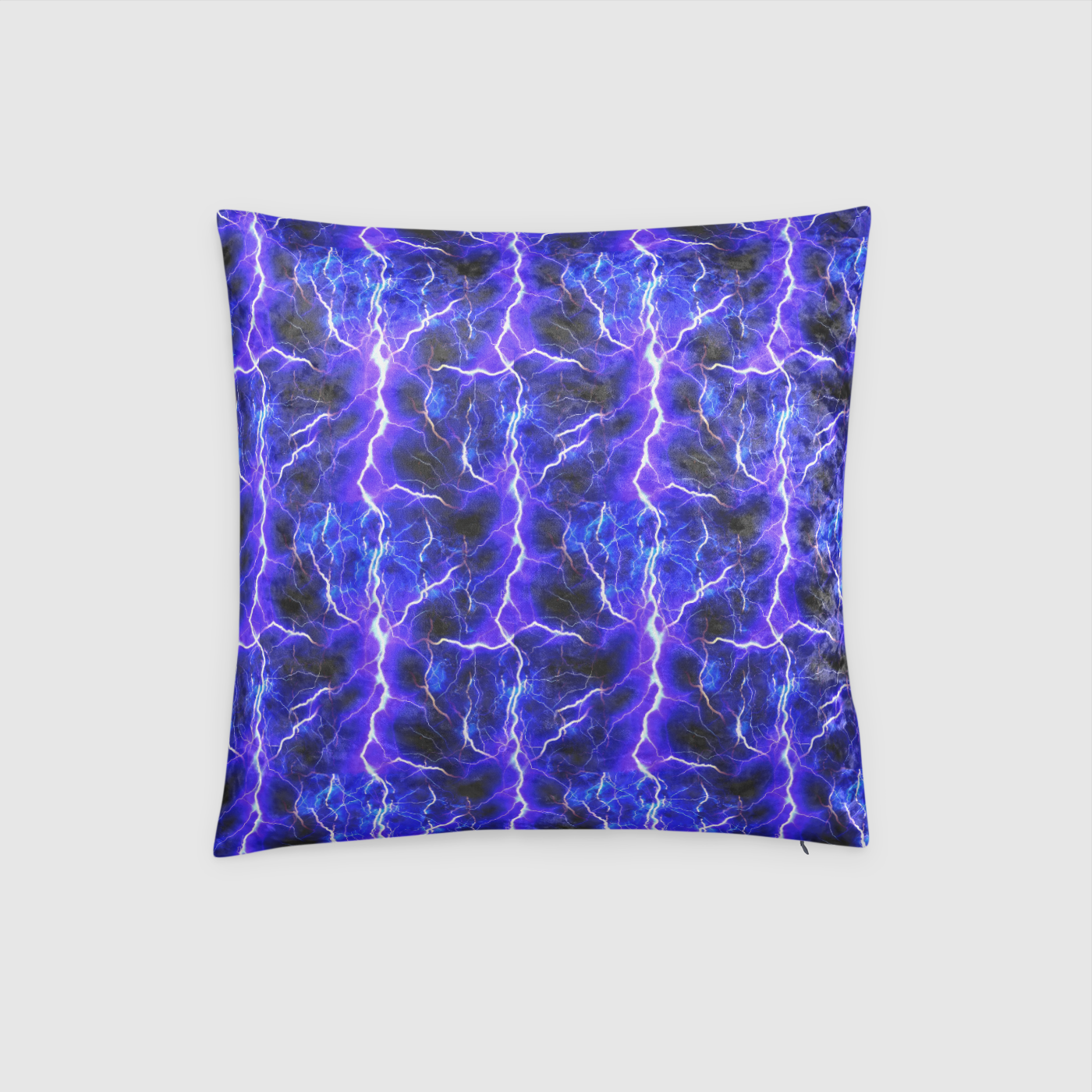 Blue Lightning Crushed Velvet Throw Pillow