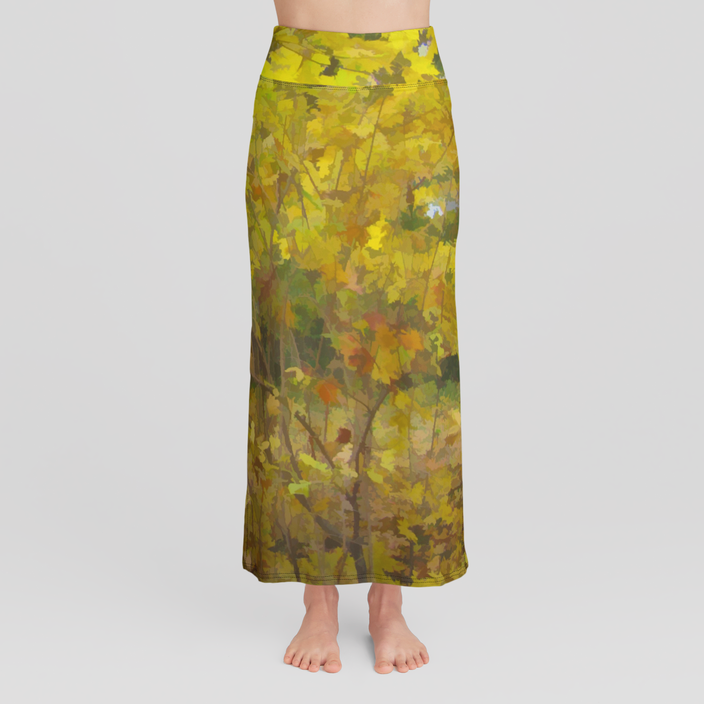 Fall Color In Backyard High Waist Skirt