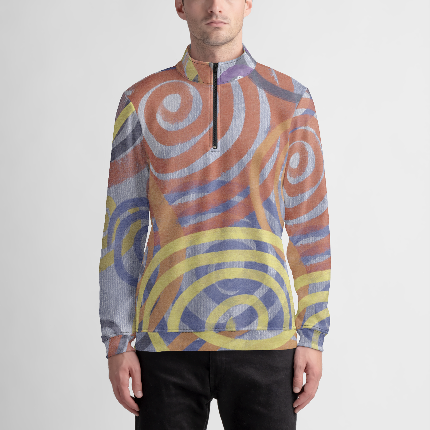 Colorful Spirals Quarter Zip Pullover