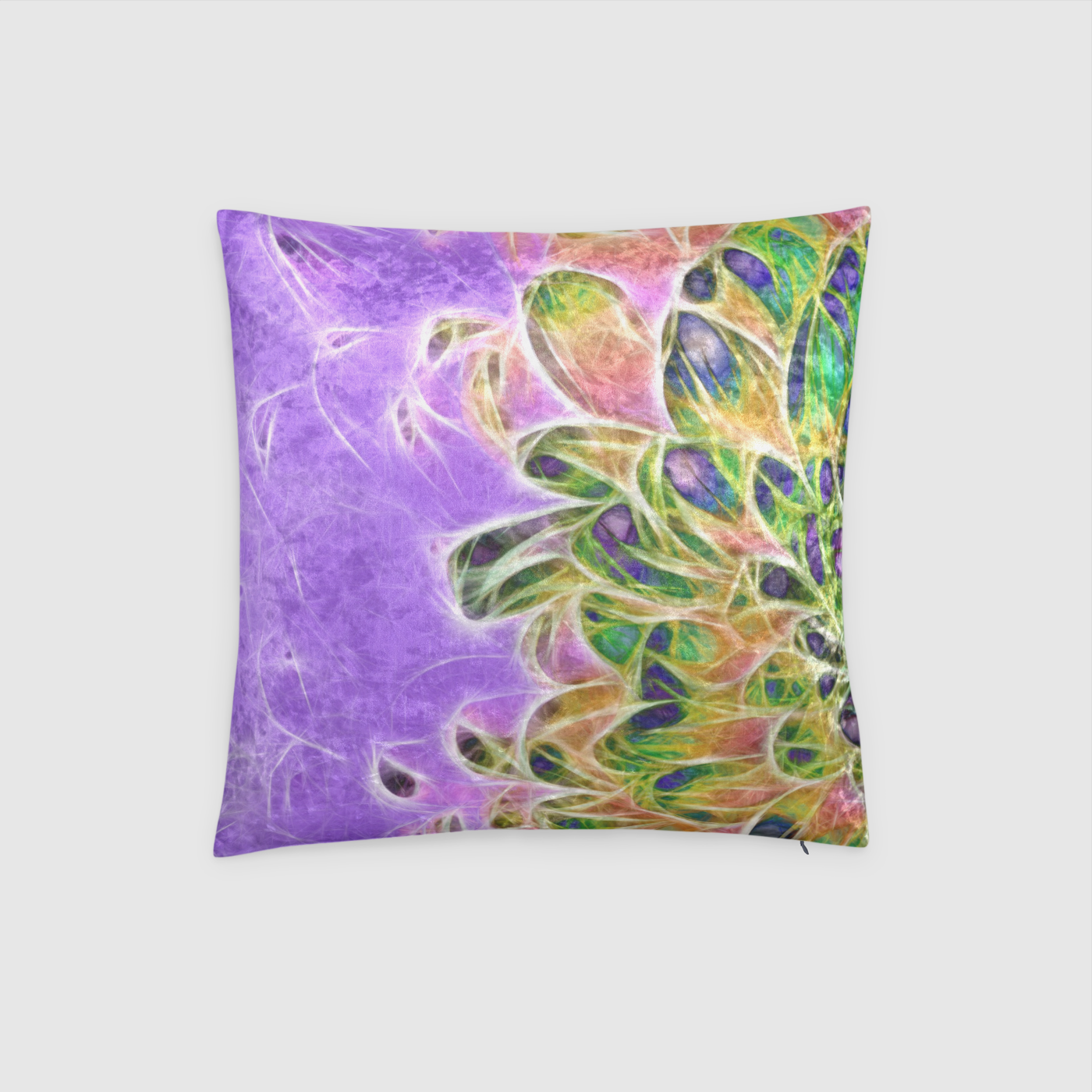 Abstract Chrysanthemum Crushed Velvet Throw Pillow