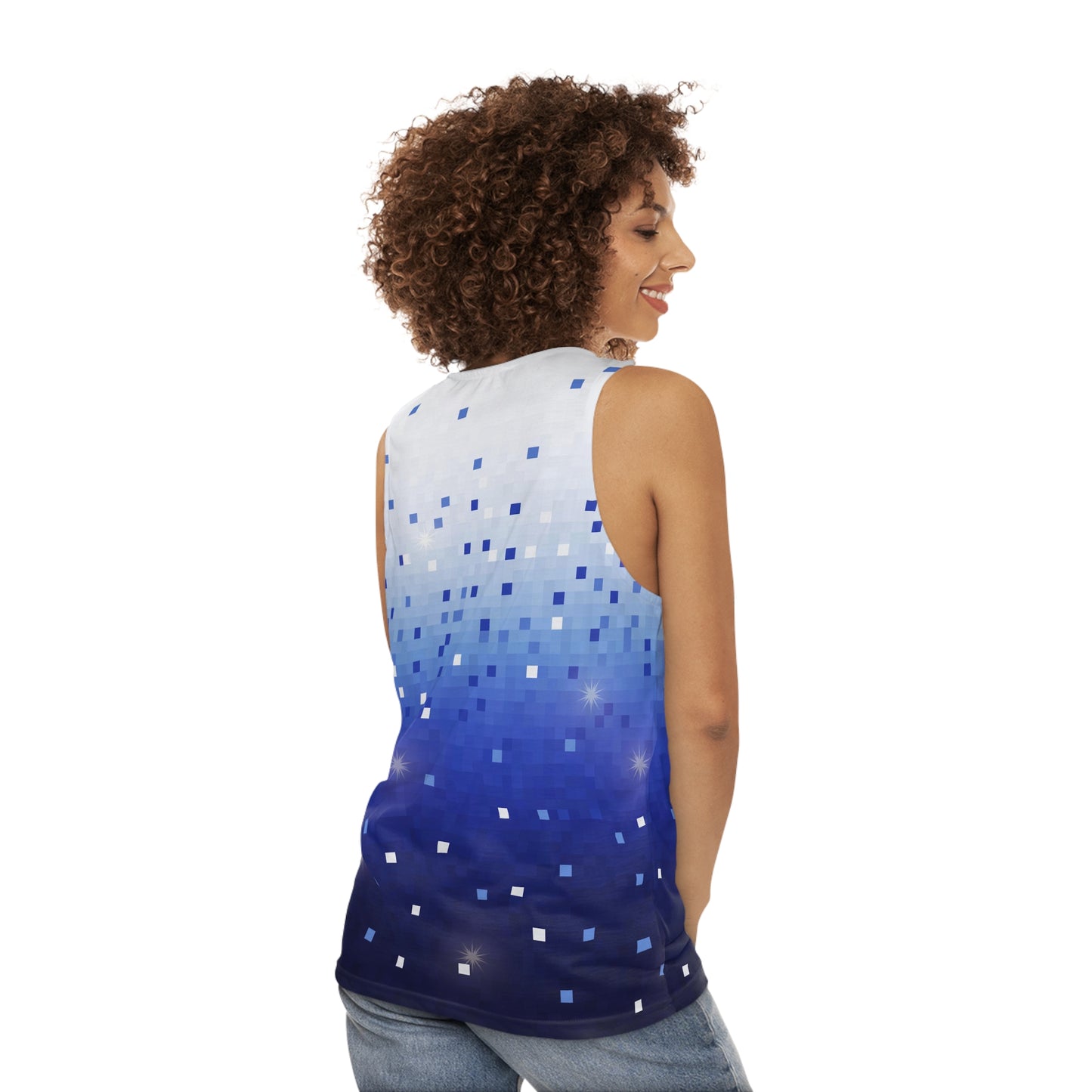 Blue Square Confetti Unisex Tank Top (AOP)