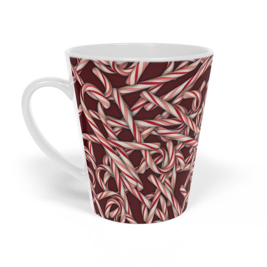 Candy Cane Pattern Latte Mug, 12oz