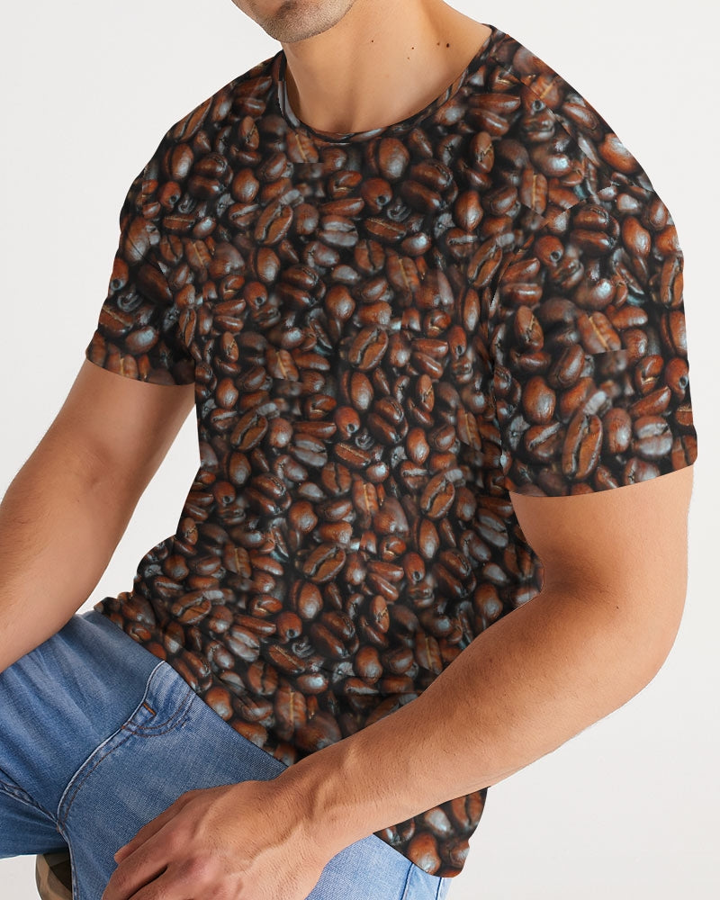 Coffee Bean Pattern Men's All-Over Print Tee