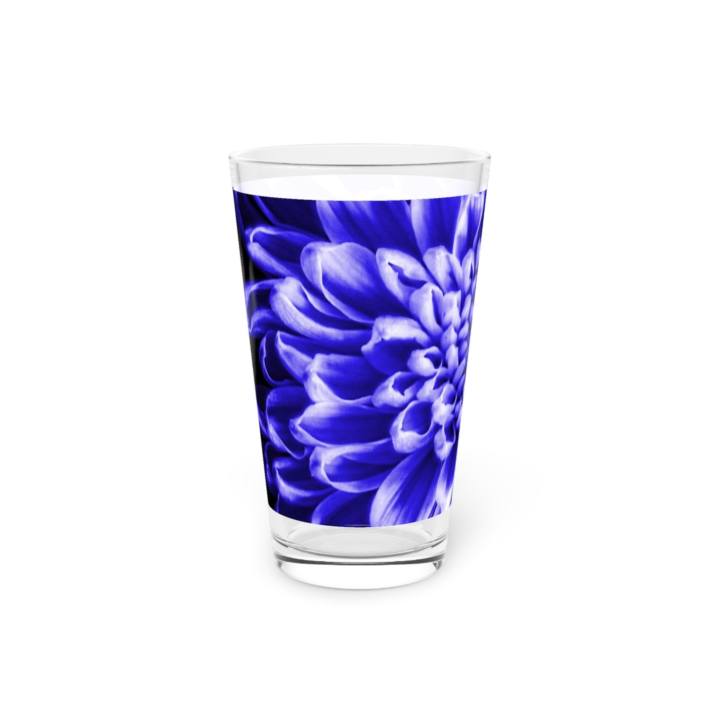 Blue Chrysanthemum Pint Glass, 16oz
