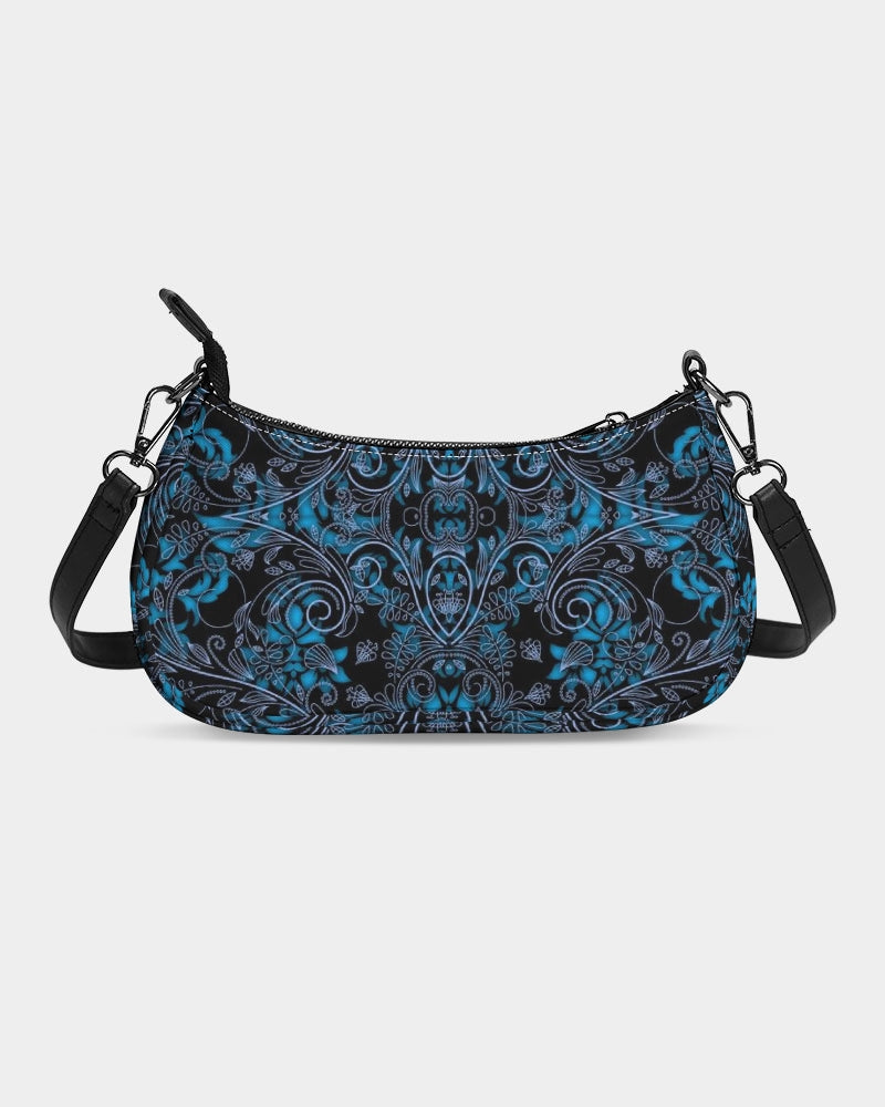 Blue Vines and Lace Petite Canvas Pouch