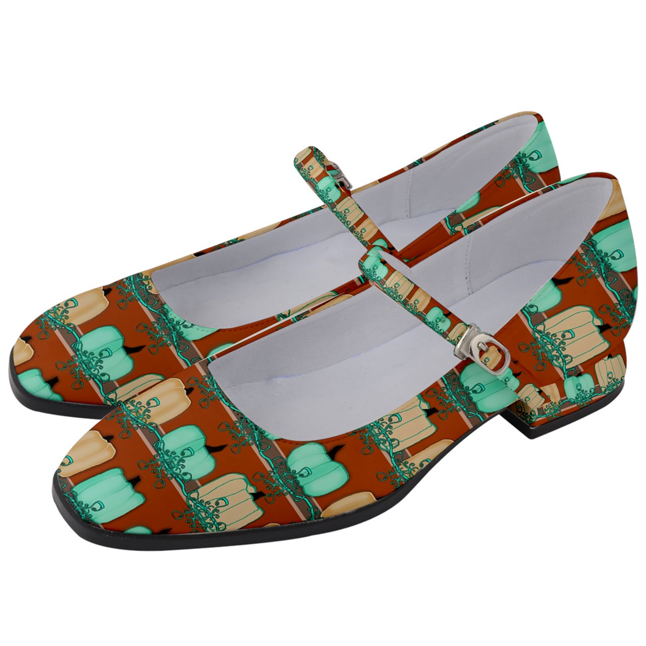 lue Green Pumpkins Women's Mary Jane Shoes