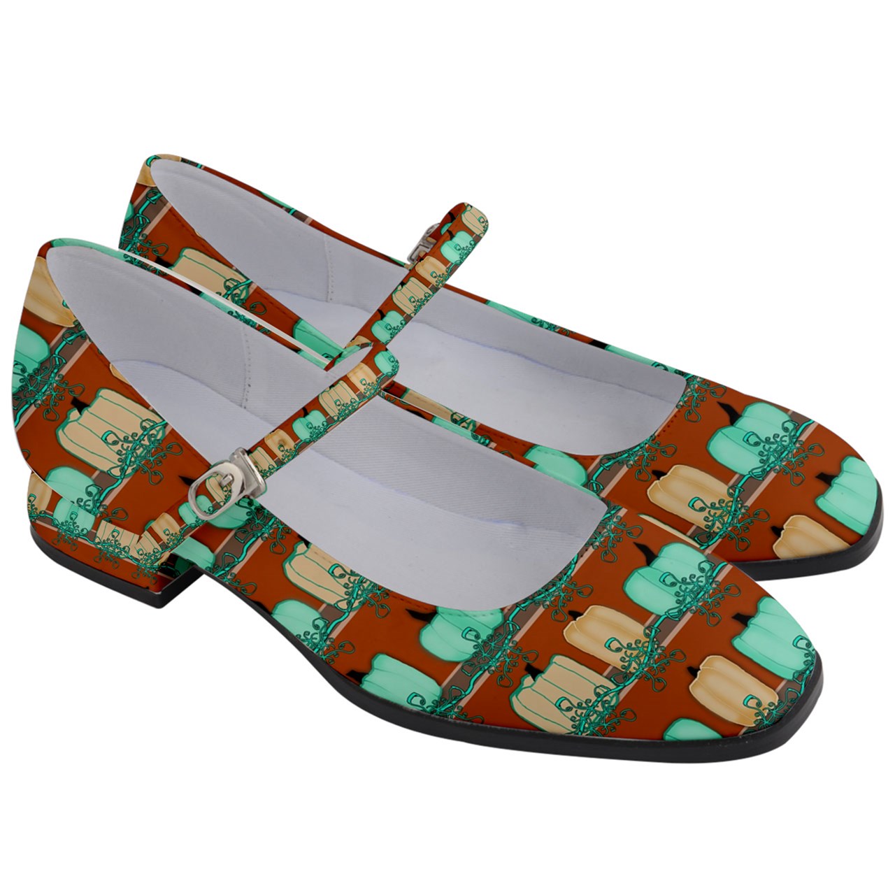 lue Green Pumpkins Women's Mary Jane Shoes