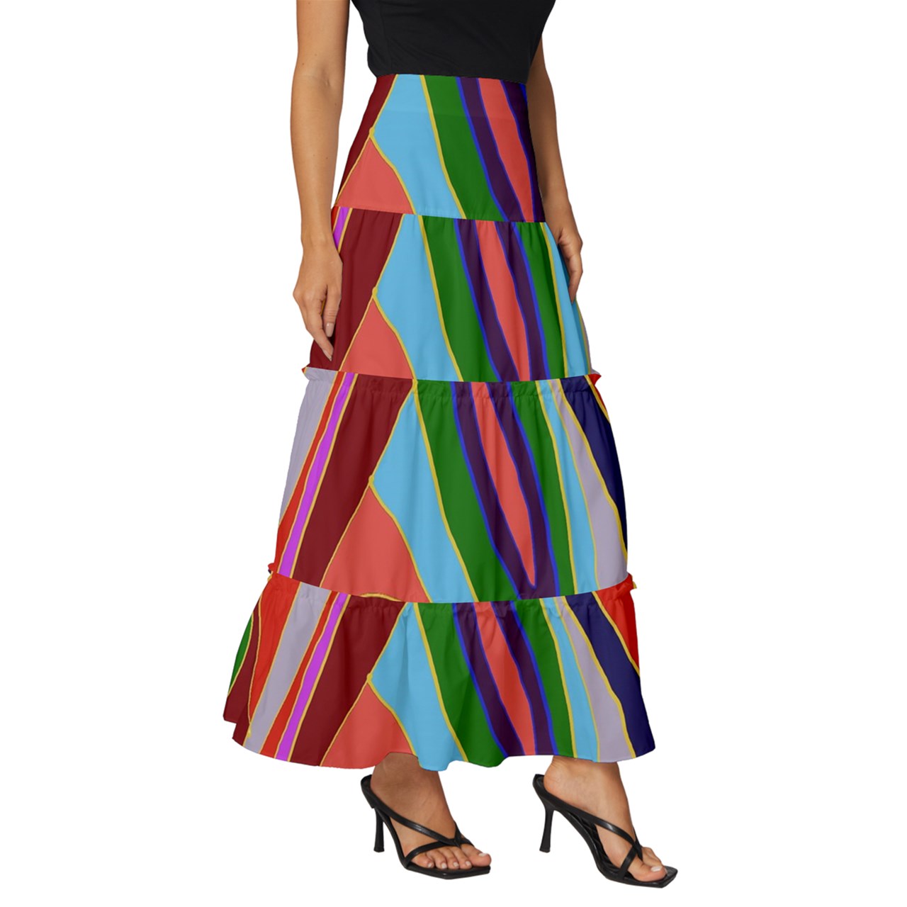 May Afternoon Tiered Ruffle Maxi Skirt