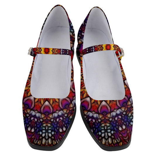 Blue Red Purple Kaleidoscope Women's Mary Jane Shoes