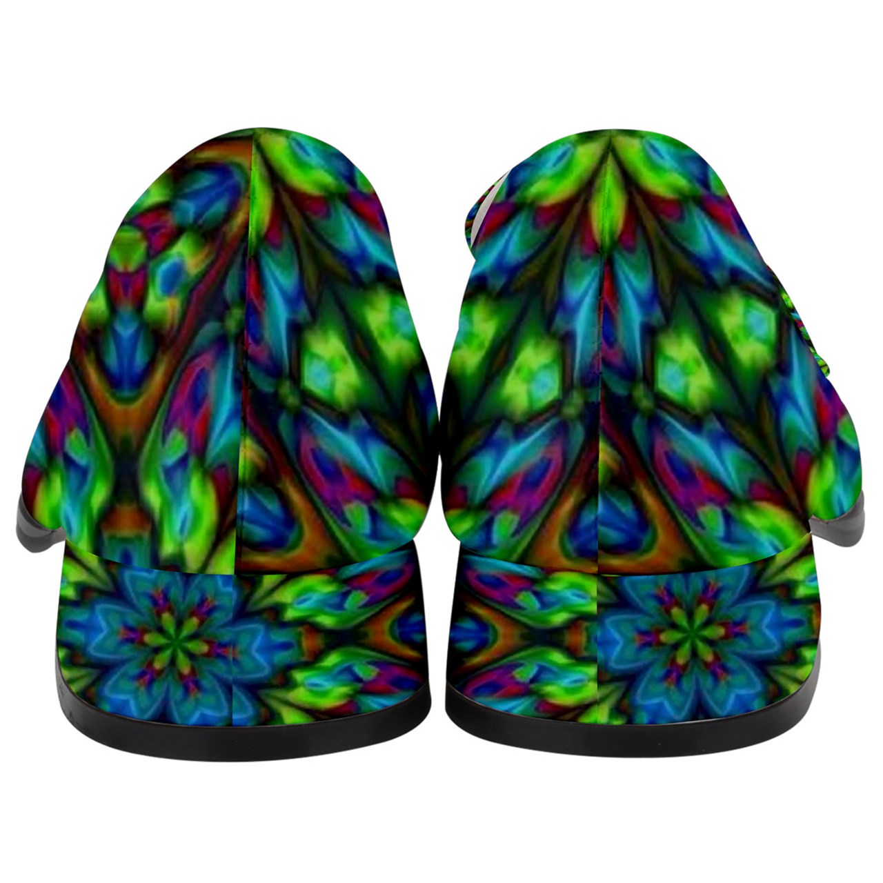 Blue Green Kaleidosscope Women's Chunky Heel Loafers