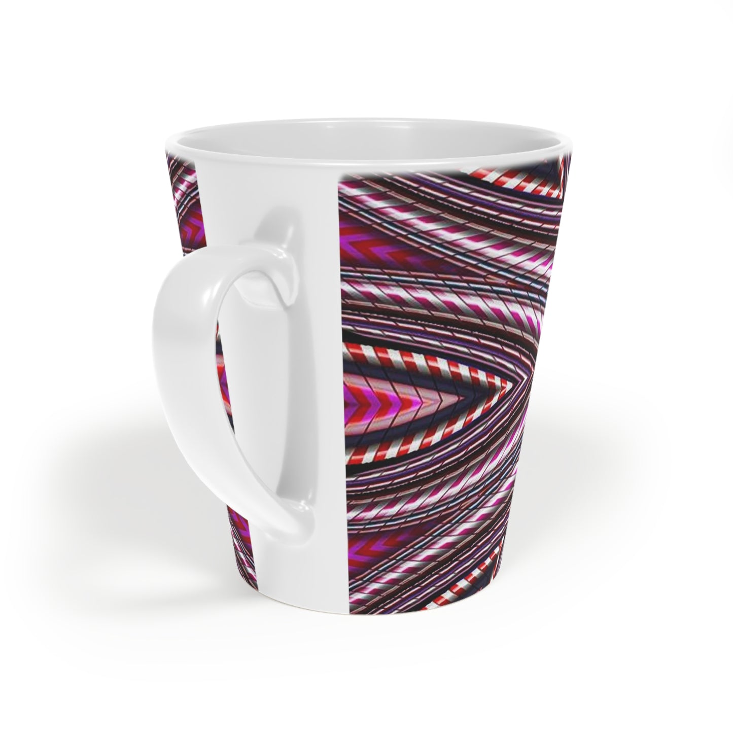 Candy Cane Kaleidoscope Latte Mug, 12oz