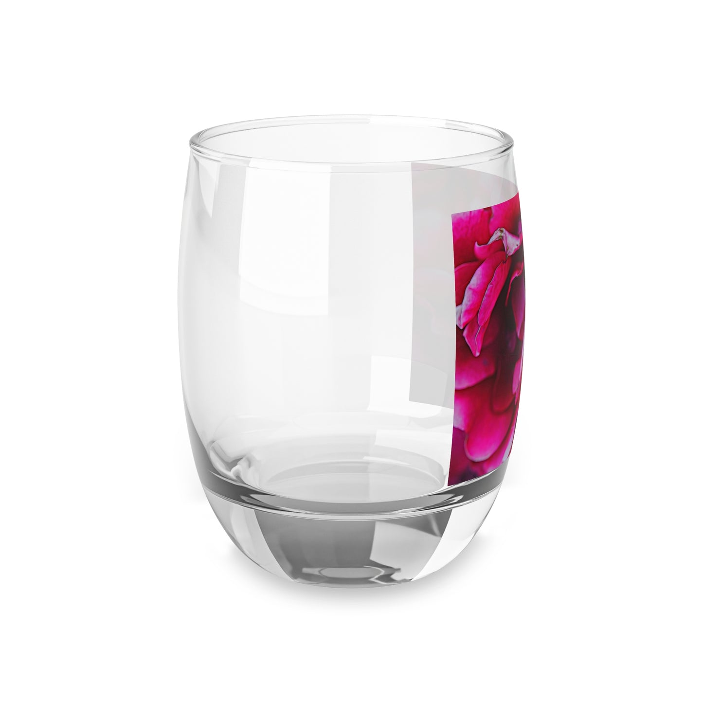 Dark Pink Flowers Whiskey Glass