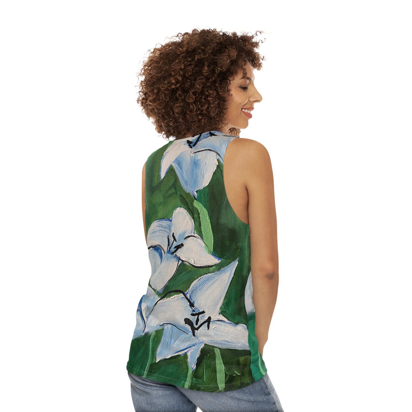 Lilies In Blue Unisex Tank Top (AOP)