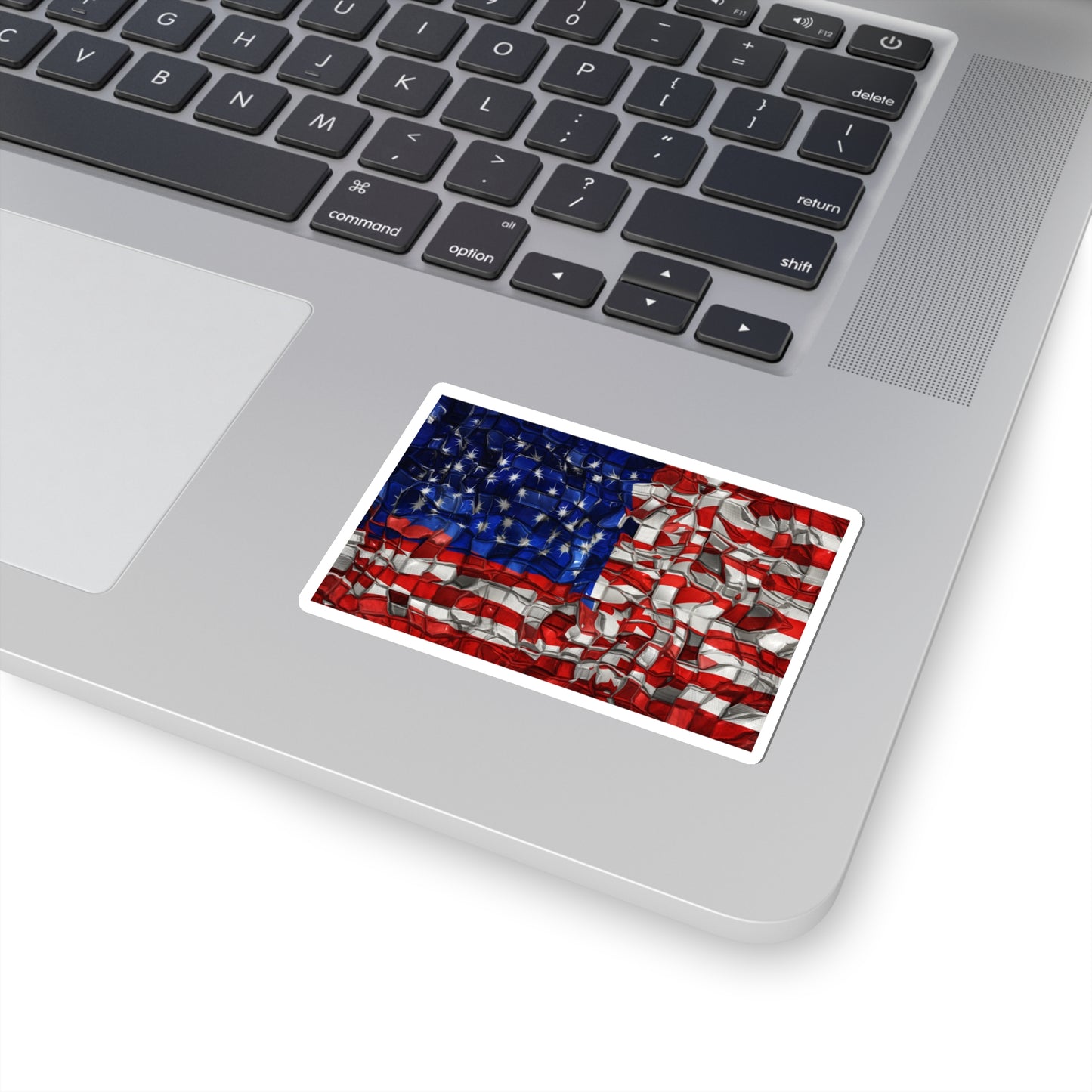 American Flag in Blocks Kiss-Cut Stickers
