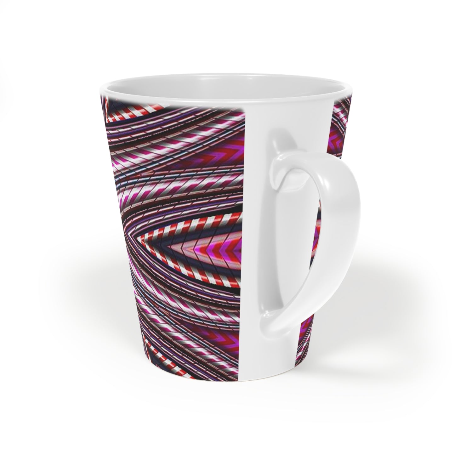 Candy Cane Kaleidoscope Latte Mug, 12oz