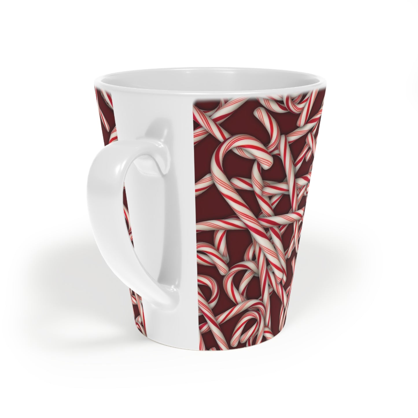 Candy Cane Pattern Latte Mug, 12oz