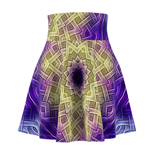 Purple Celtic Knot Kaleidoscope Women's Skater Skirt