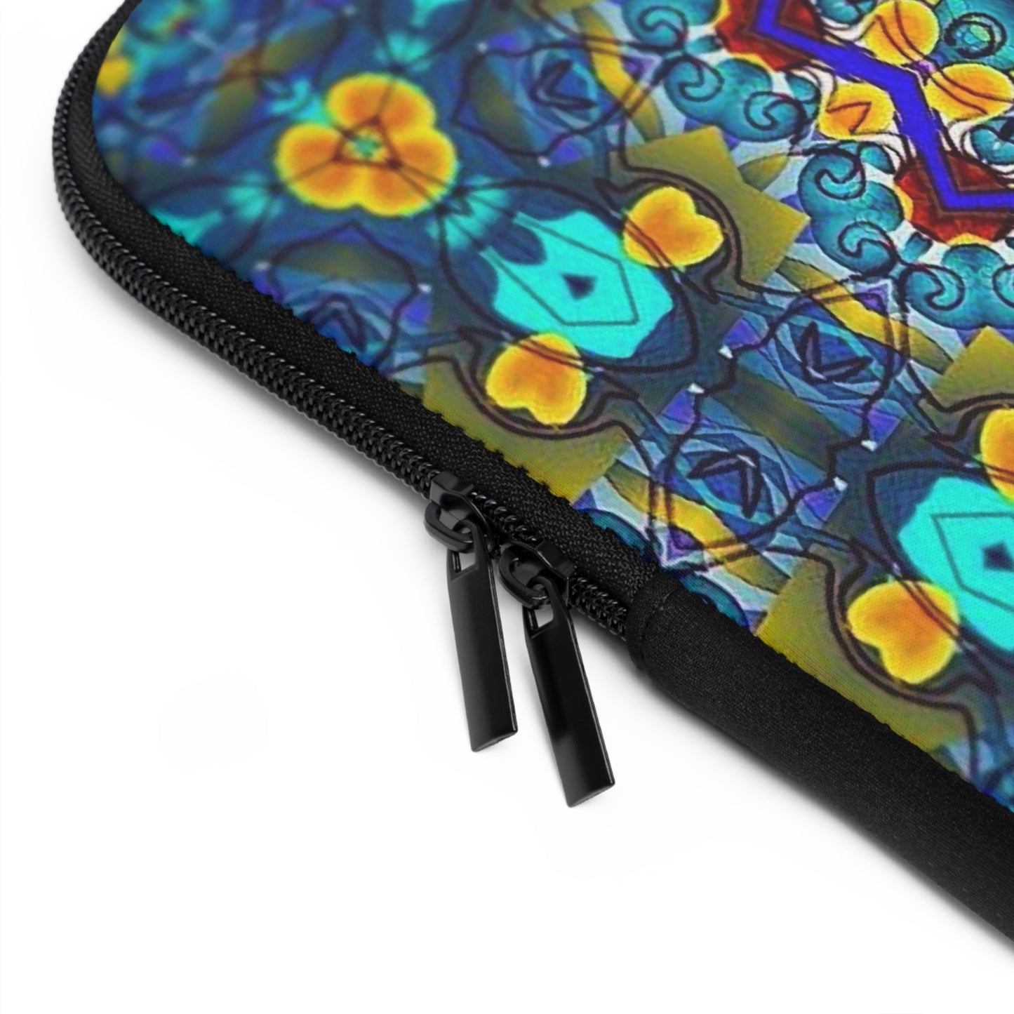 Blue Green Kaleidoscope Laptop Sleeve