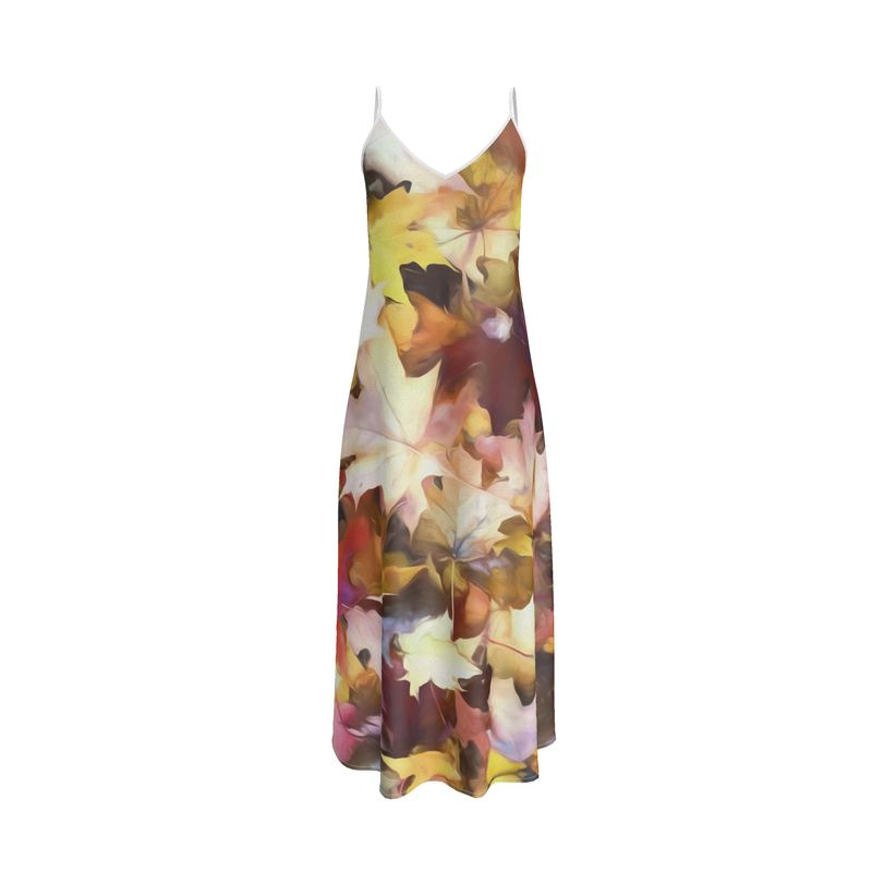 Fall Leaves Bright Slip Dress