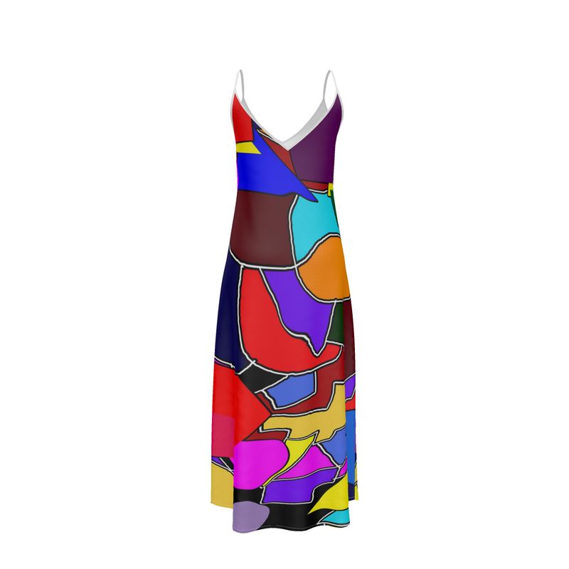 Color Abstract Slip Dress