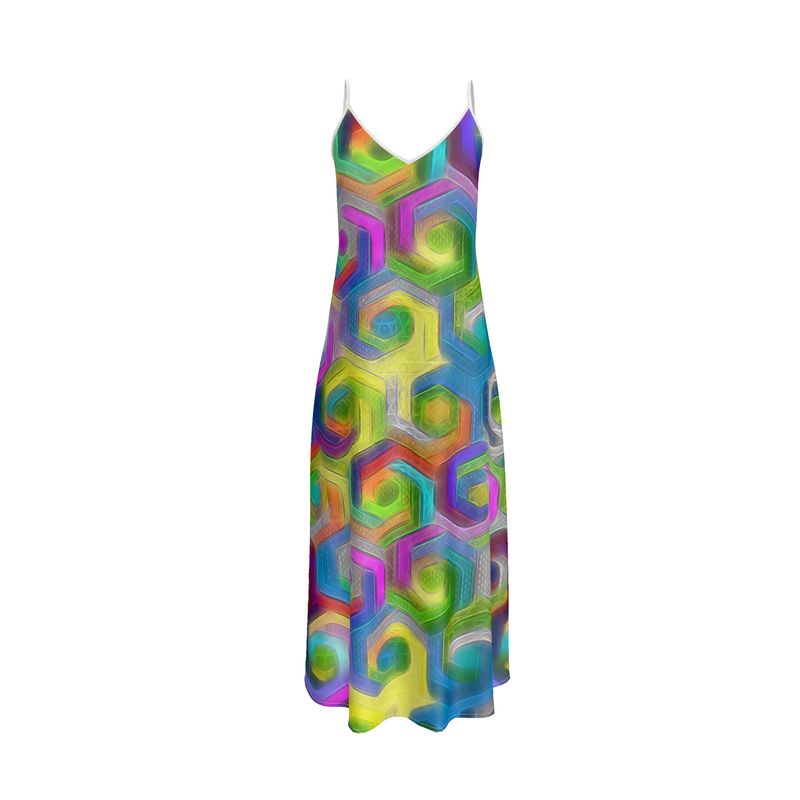 Colorful Hexagons Slip Dress