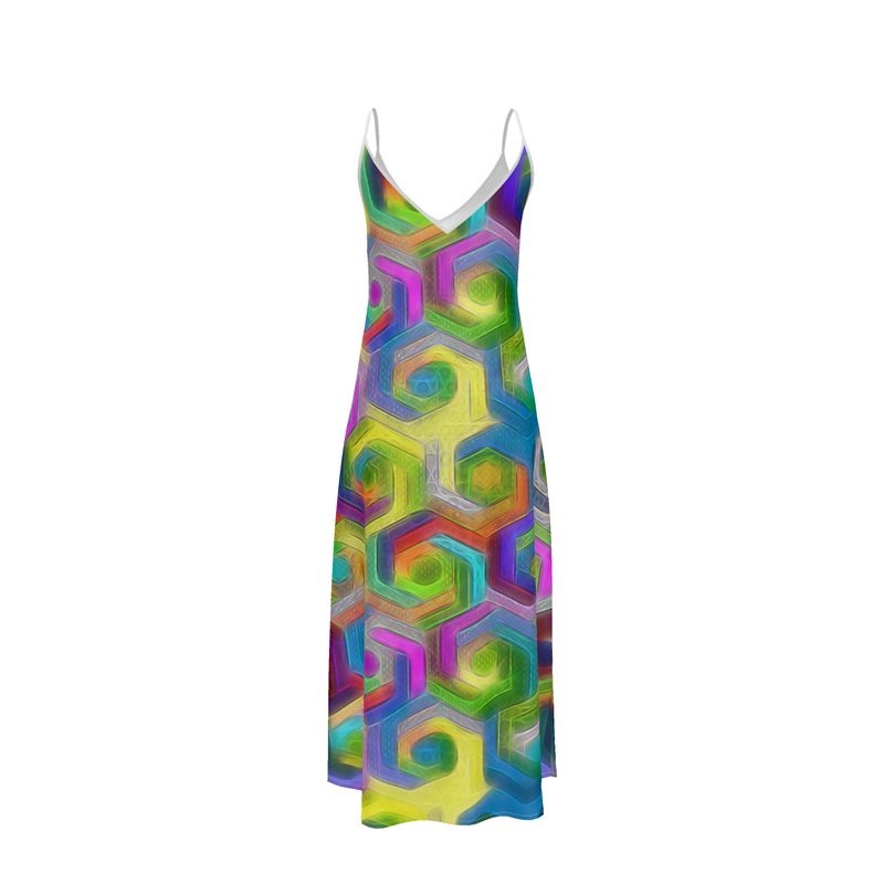 Colorful Hexagons Slip Dress