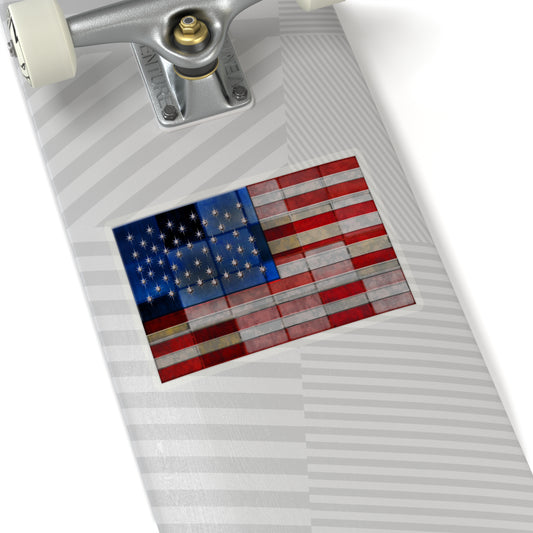 American Flag Quilt 2 Kiss-Cut Stickers