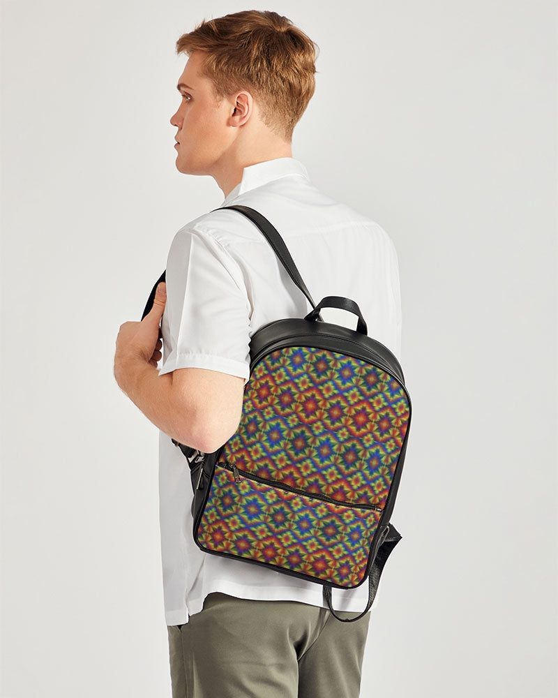 Carnival Kaleidoscope Classic Faux Leather Backpack