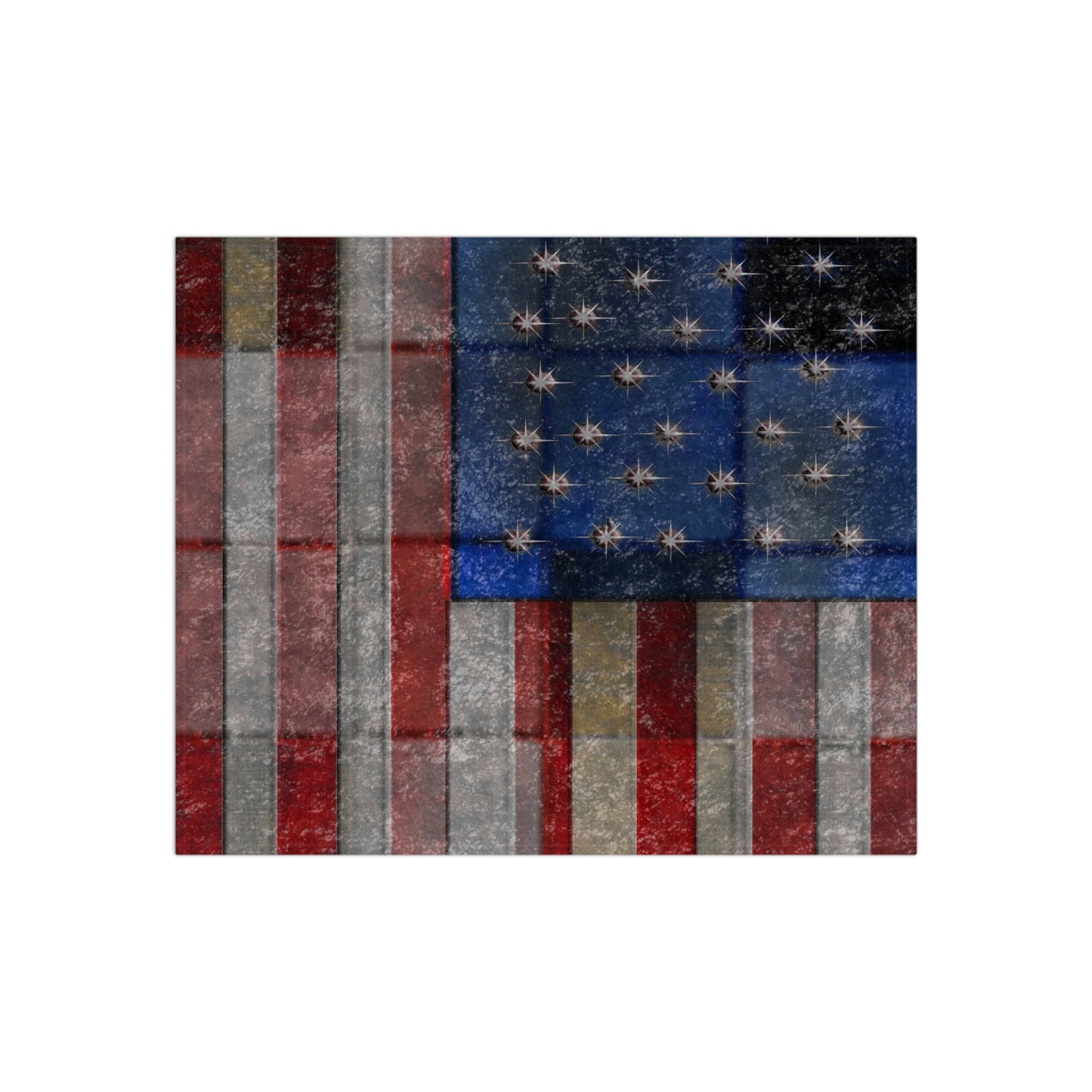 American Flag Quilt Crushed Velvet Blanket