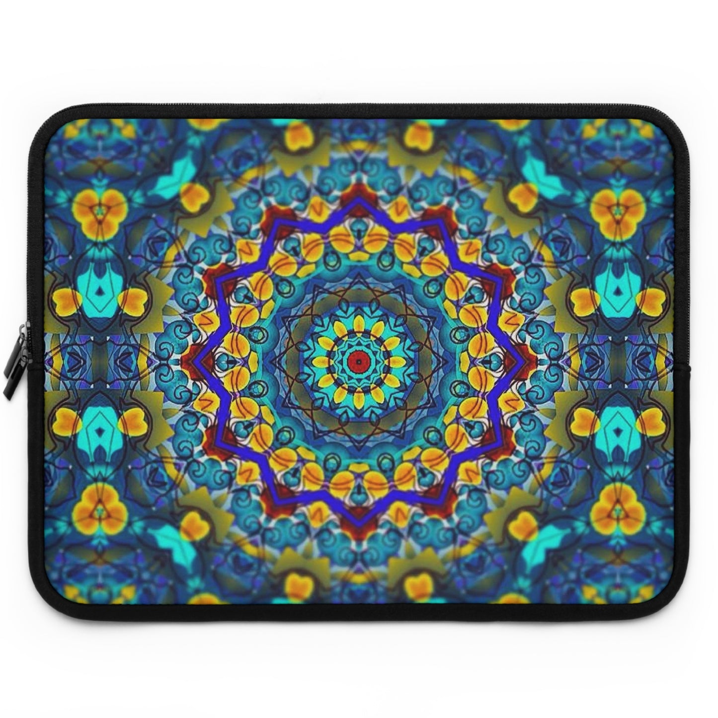 Blue Green Kaleidoscope Laptop Sleeve