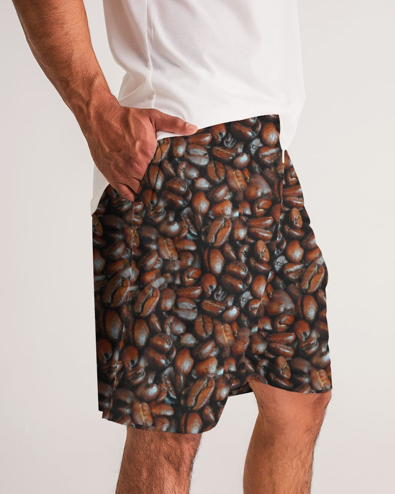 Coffee Bean Pattern Men's All-Over Print Jogger Shorts