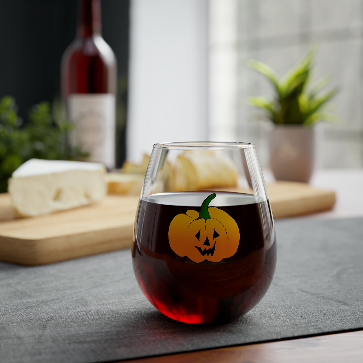 Jack O Lantern Stemless Wine Glass, 11.75oz