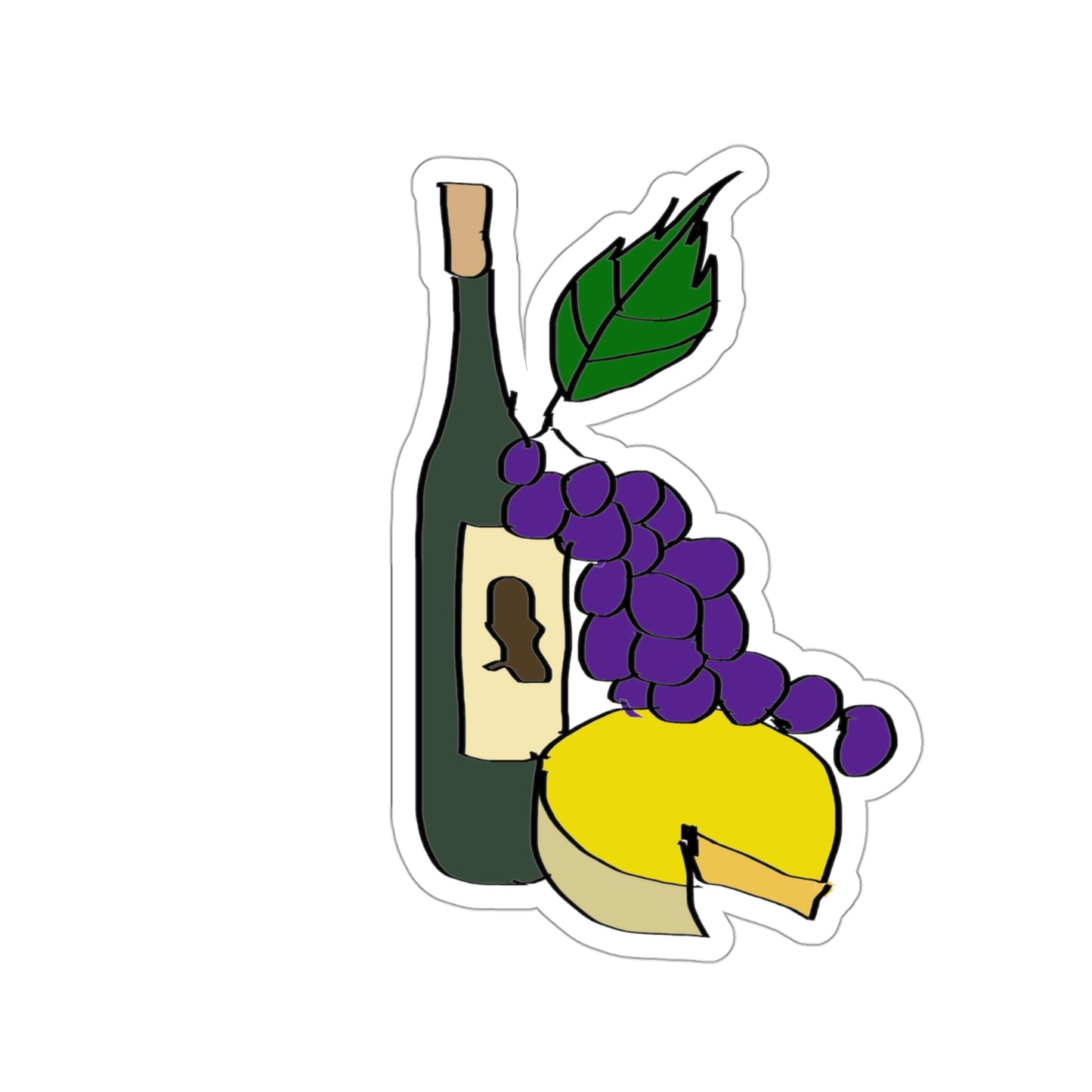 Wine and Cheese Kiss-Cut Stickers