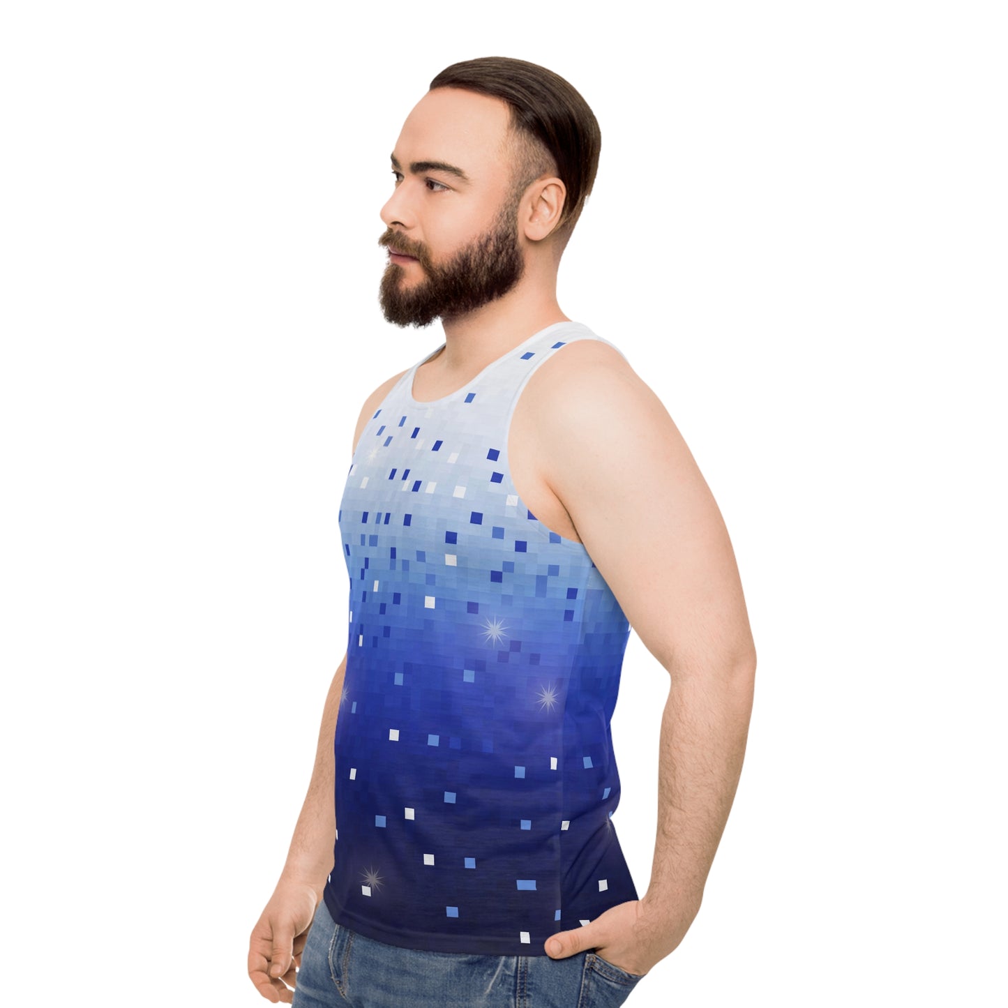 Blue Square Confetti Unisex Tank Top (AOP)