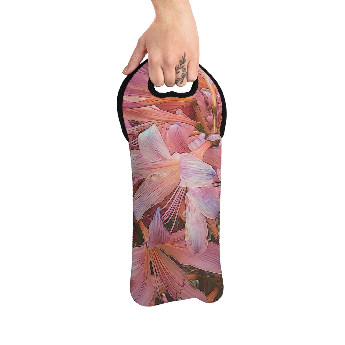 Pink Amaryllis Wine Tote Bag