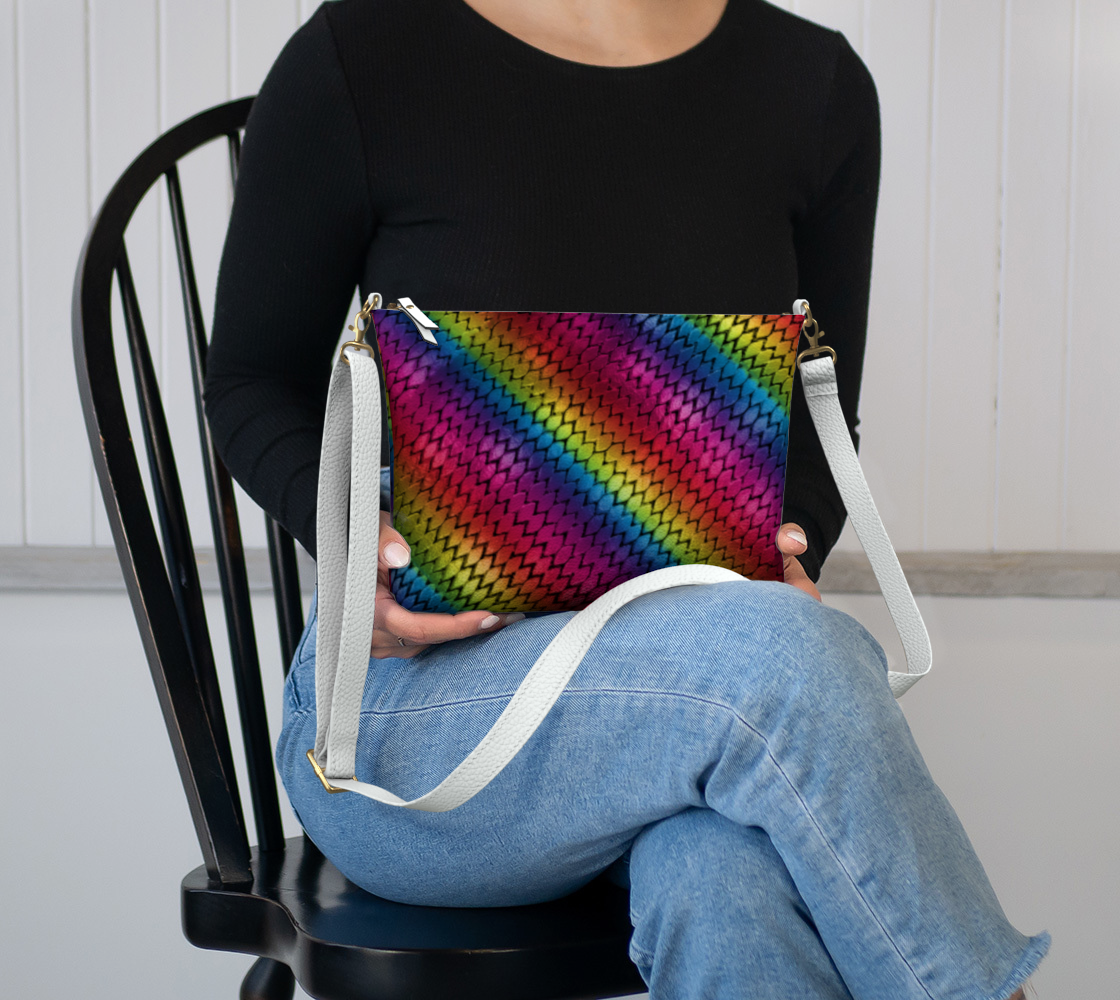 Rainbow Dragon Scales Vegan Crossbody Purse