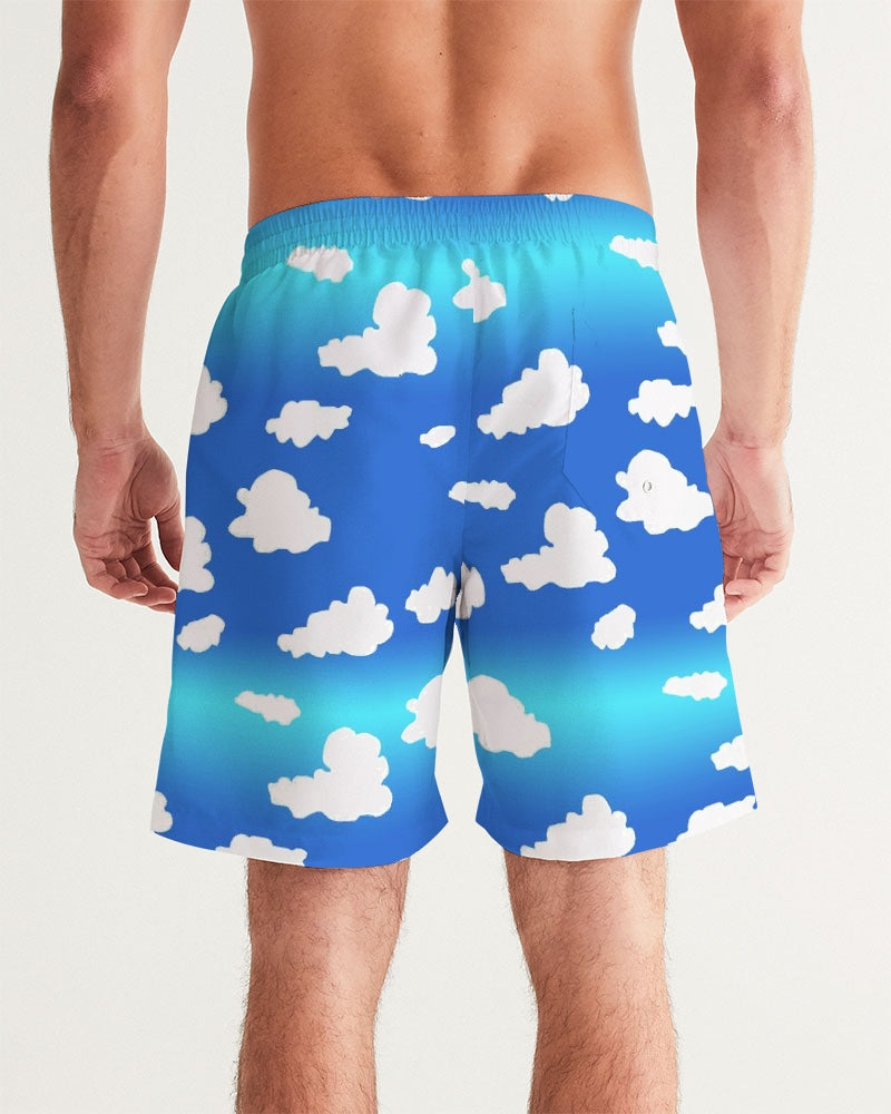 Clouds Pattern Men's All-Over Print Swim Trunk