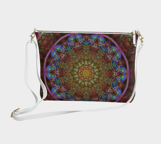 Blue Windy Abstract Vegan Crossbody Purse