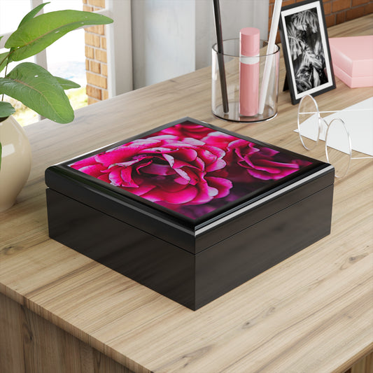 Dark Pink Flowers Jewelry Box