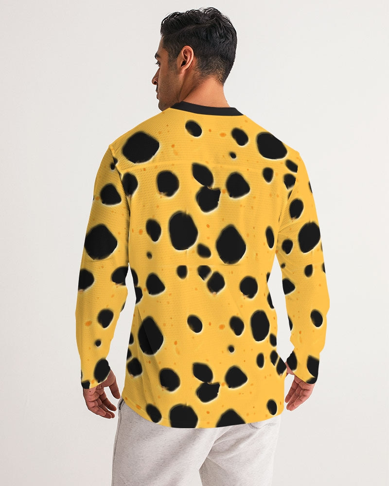 Cheese Men's All-Over Print Long Sleeve Sports Jersey