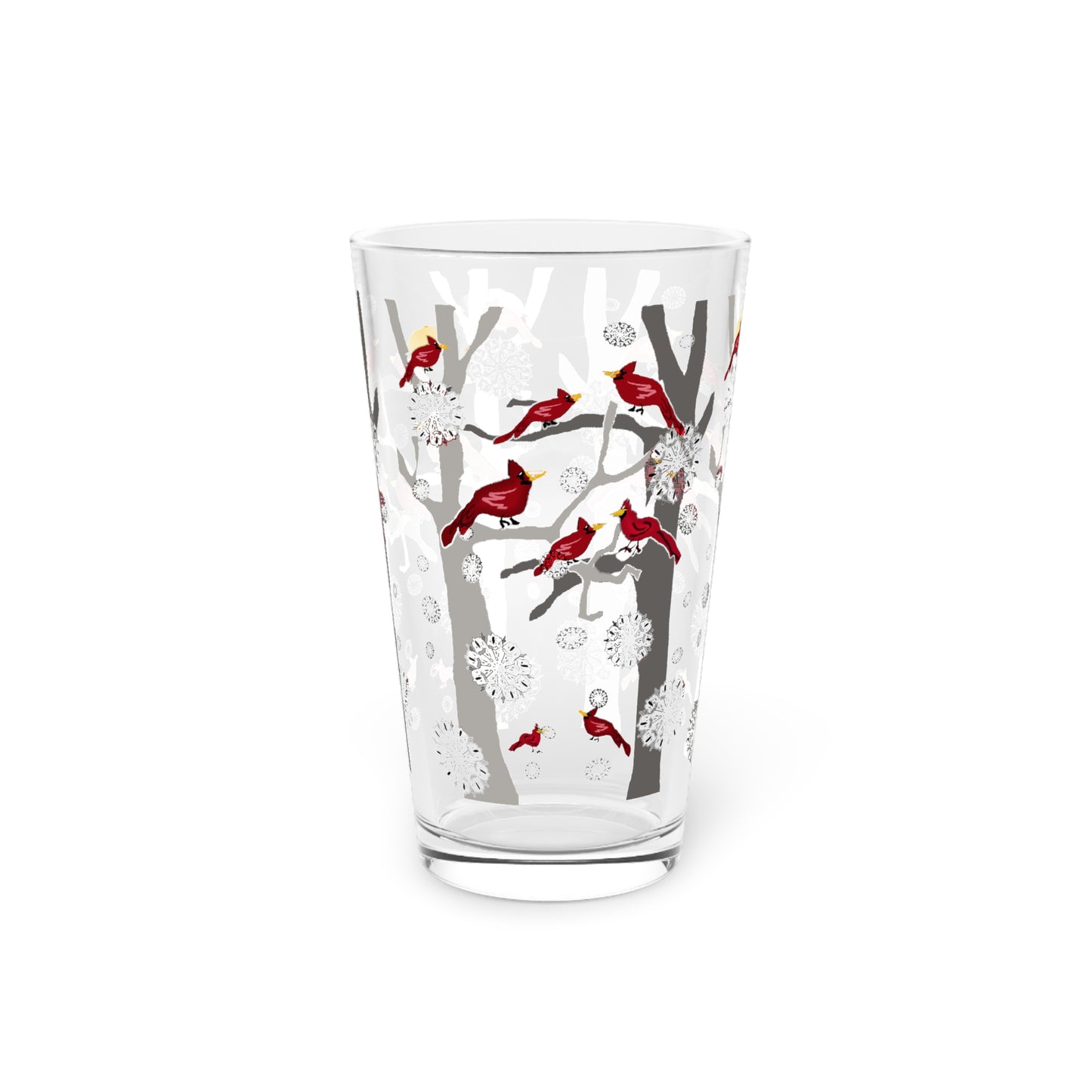 Cardinals In The Snow Pint Glass, 16oz